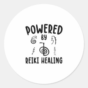 Aangedreven door Reiki Healing   Cadeauideeën Ronde Sticker