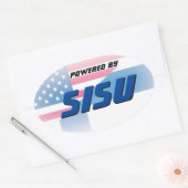 Aangedreven door SISU Ovale Sticker (Envelop)