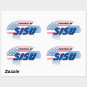 Aangedreven door SISU Ovale Sticker (Vel)