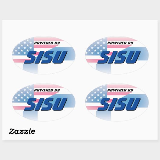 Aangedreven door SISU Ovale Sticker (Vel)