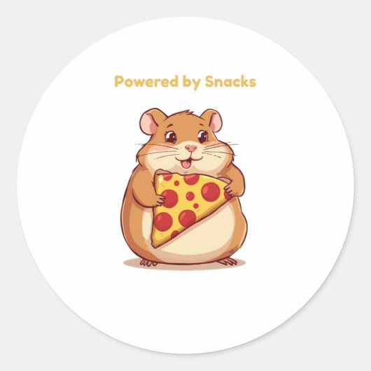 Aangedreven door snacks - Funny Hamster Food Lover Ronde Sticker (Voorkant)