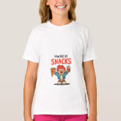 Aangedreven door snacks - Schattige Cartoon Food L T-shirt (Voorkant)
