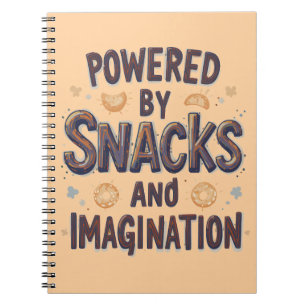 Aangedreven door Snacks Verbeelding Grappig Voedse Notitieboek