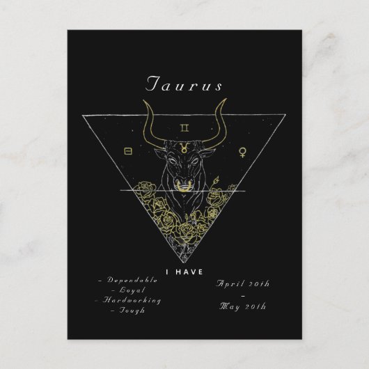 'Aangedreven door Taurus' Briefkaart (Voorkant)