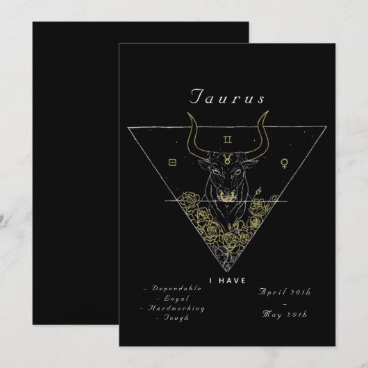 'Aangedreven door Taurus' Kaart (Voorkant / Achterkant)