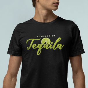 Aangedreven door Tequila Lime Green Funny T-shirt