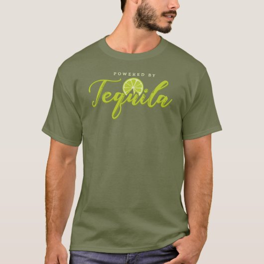 Aangedreven door Tequila Lime Groene Grappige Fees T-shirt (Voorkant)