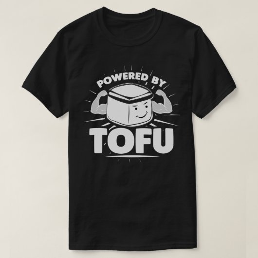 Aangedreven door Tofu Sustainable Soy Vegetarian V T-shirt (Design voorkant)