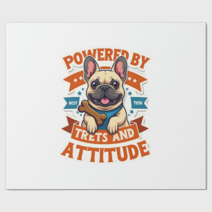 Aangedreven Door Treats En Attitude Franse Bulldog Cadeaupapier
