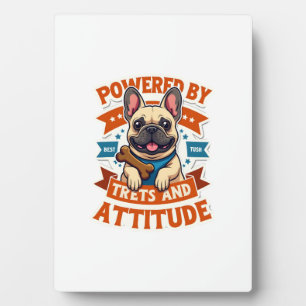 Aangedreven Door Treats En Attitude Franse Bulldog Fotoplaat