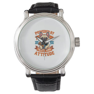 Aangedreven Door Treats En Attitude Franse Bulldog Horloge