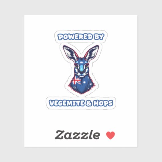 Aangedreven door Vegemite & Hops Australische Bran Sticker (Vel)