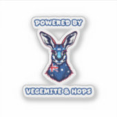 Aangedreven door Vegemite & Hops Australische Bran Sticker (Voorkant)