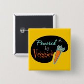 Aangedreven door Veggies Vierkante Button 5,1 Cm (Voorkant /achterkant)
