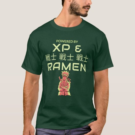 Aangedreven door XP en Ramen T-shirt (Voorkant)