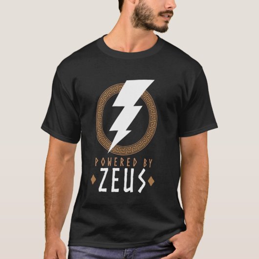 Aangedreven door Zeus Bliksemschicht Mythologie T-shirt (Voorkant)