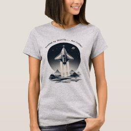 Aangedreven door zwaartekracht en koffie t-shirt