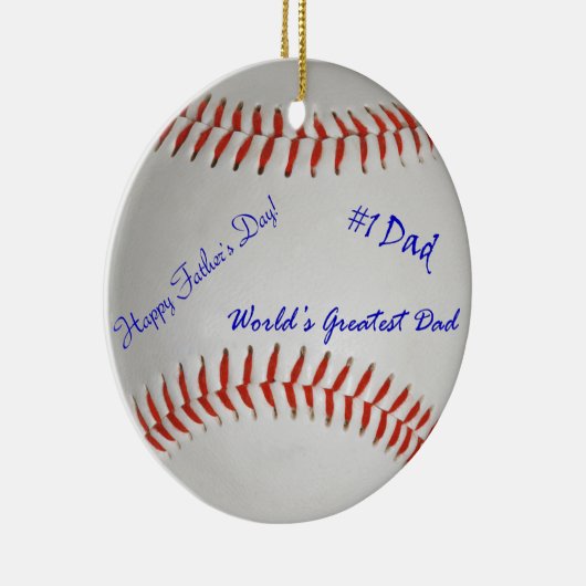 Aangedreven honkbal keramisch ornament (Rechts)