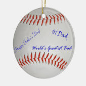 Aangedreven honkbal keramisch ornament (Links)