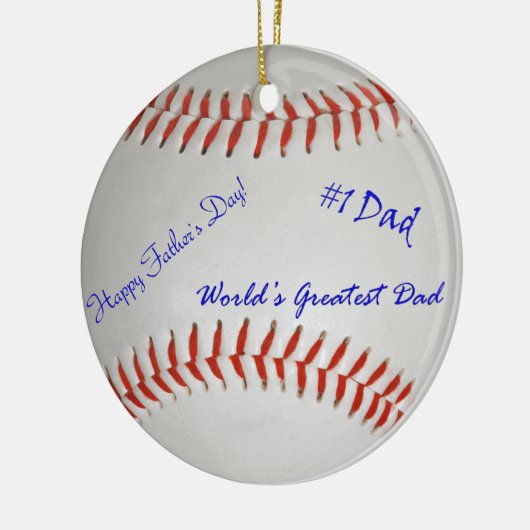 Aangedreven honkbal keramisch ornament (Links)