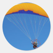 Aangedreven Paraglider Ronde Sticker (Voorkant)