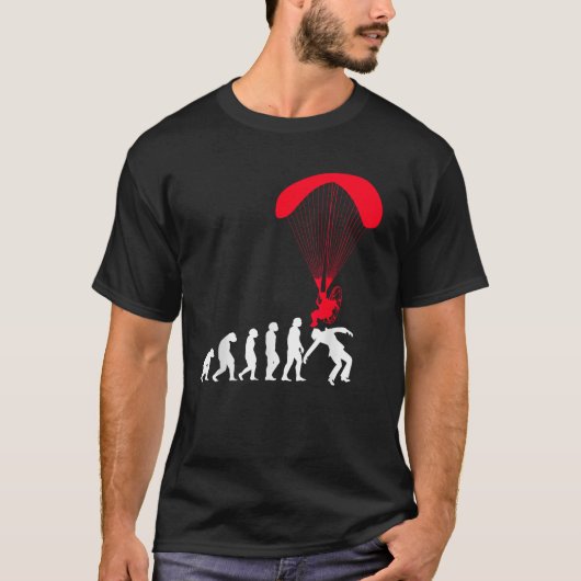 Aangedreven Paramotor Grappig Paragliding Evolutie T-shirt (Voorkant)