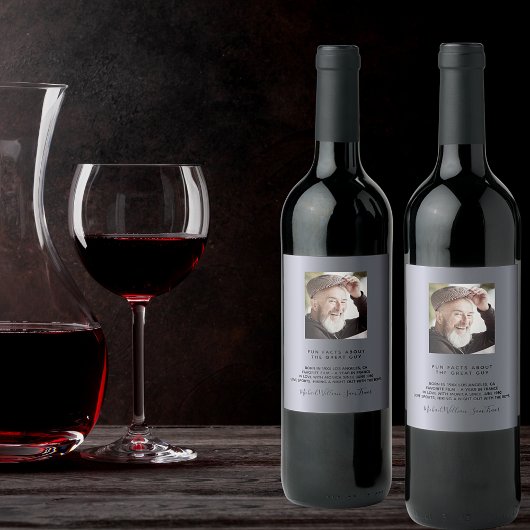 Aangeeffoto's op Birthday: leuke feiten bio zilver Wijn Etiket