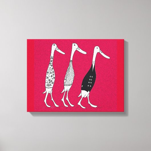 Aangeklede eenden canvas afdruk (Voorkant)