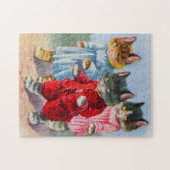 Aangeklede kittens in de regen in 1930 legpuzzel (Horizontaal)