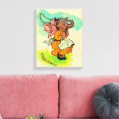 Aangeklede olifant die springtouw speelt in de jar canvas afdruk (Insitu (Woonkamer))