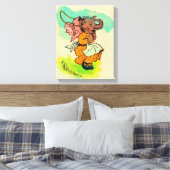 Aangeklede olifant die springtouw speelt in de jar canvas afdruk (Insitu (Slaapkamer))