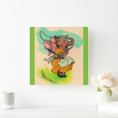 Aangeklede olifant die springtouw speelt in de jar vierkante klok (Huis)