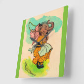 Aangeklede olifant die springtouw speelt in de jar vierkante klok (Hoek)