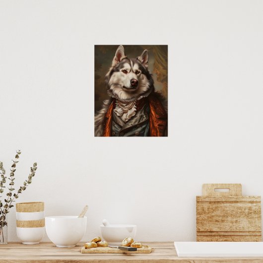 Aangeklede Prints, Royal Siberian Husky Poster (Keuken)