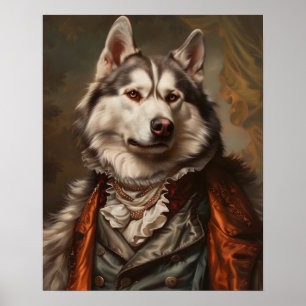 Aangeklede Prints, Royal Siberian Husky Poster