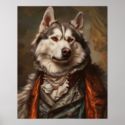 Aangeklede Prints, Royal Siberian Husky Poster (Voorkant)
