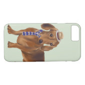 Aangeklede teckel (achtergrondkleur bewerkbaar) Case-Mate iPhone case (Achterkant (Horizontaal))