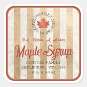 Aangelapt in Vermont Red Leaf Maple Syrup 1,5 inch Vierkante Sticker (Voorkant)
