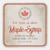 Aangelapt in Vermont Red Leaf Maple Syrup 1,5 inch Vierkante Sticker (Voorkant)