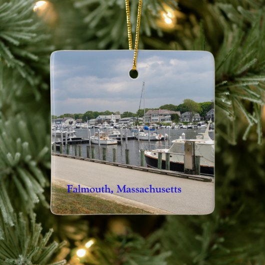 Aangelegde boten in Falmouth Massachusetts Keramisch Ornament (Boom)