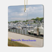 Aangelegde boten in Falmouth Massachusetts Keramisch Ornament (Links)