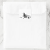 Aangelegde hond, Chill Vibe Vierkante Sticker (Tas)