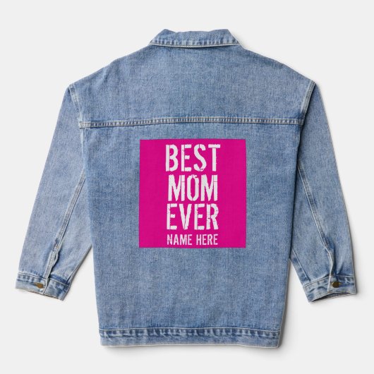 AANGEMAAKT BESTE MOEDER Ooit MOEDERDAG CADO Denim Jacket (Achterkant)