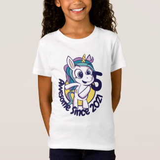 AANGEMAAKTE SCHATTIGE VERJAARDAG EENHOORN CARTOON T-SHIRT