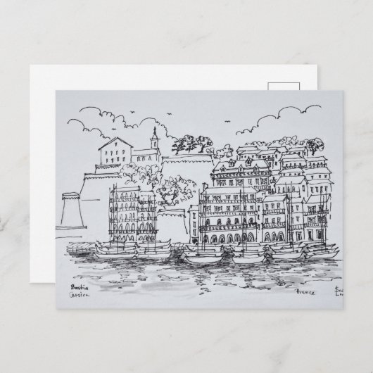 Aangemelde haven van Bastia, Corsica, Frankrijk Briefkaart (Voorkant / Achterkant)