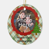 Aangenaam geruite foto kerst ornament (Links)