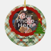 Aangenaam geruite foto kerst ornament (Achterkant)