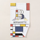 Aangenaam neoplasticisme Art Monogram. Brief B Bad Handdoek (Handdoek)