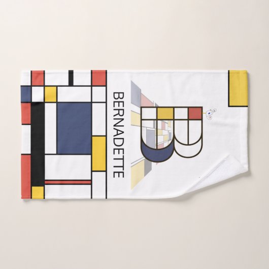 Aangenaam neoplasticisme Art Monogram. Brief B Bad Handdoek (Handdoek)