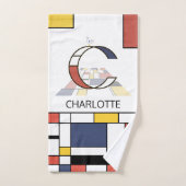 Aangenaam neoplasticisme Art Monogram. Brief C Bad Handdoek (Handdoek)